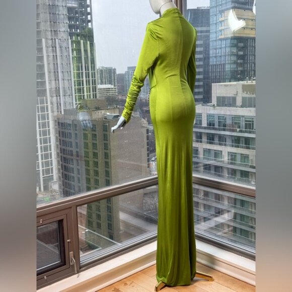 🆕 RAT & BOA 🧿 NWOT Octavia Long Sleeve Column Maxi Dress, Green - Sz M US 6 - Picture 7 of 16